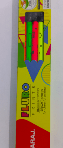 NATARAJ FLURO RUBBER TIPPED BRIGHT PENCIL