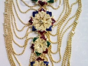 Bridal Leheria Necklace Set gold plated with flower locket