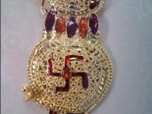 Mangal Ghat Long Necklace Gold Plated with Earrings