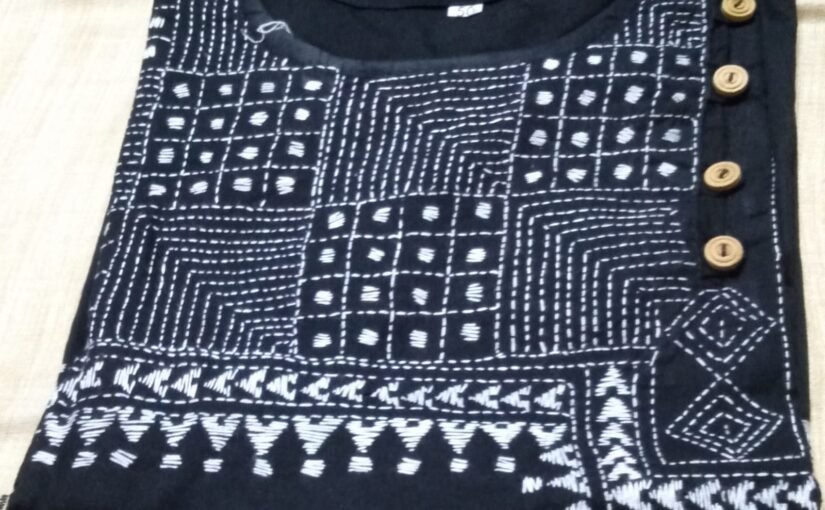 Men’s Punjabi Kantha Stitch (Black)