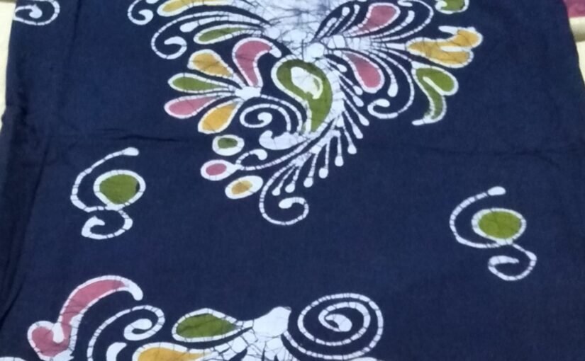 Batik Three Piece Salwar Suite (Blue)