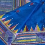 Blended Kantha Stitch With Bangalore Silk Saree (Blue)