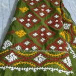 Blended Art Silk with Gujrati Kantha Stitch Saree (Green)