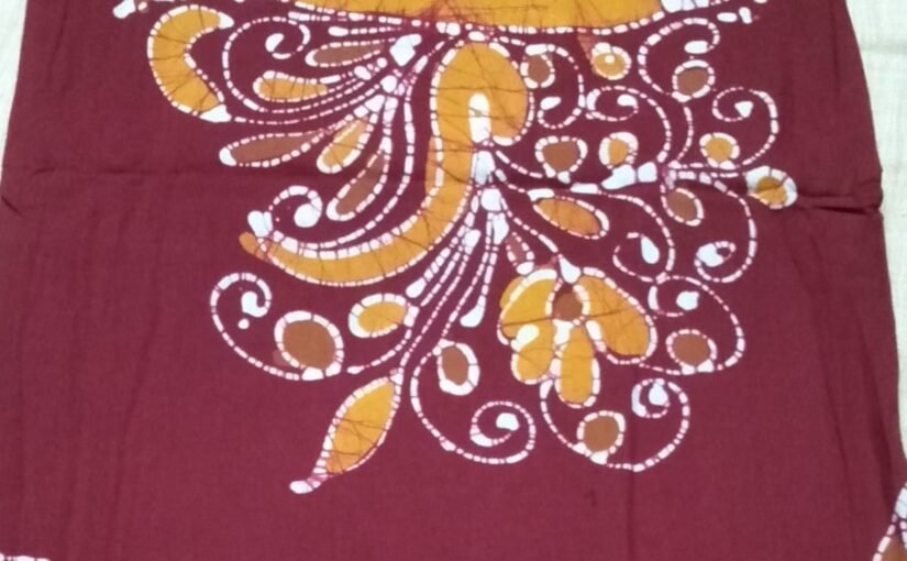 Batik Three Piece Salwar Suite (Maroon)