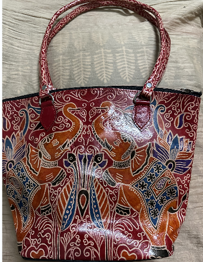 Shantiniketan Leather Medium Balti/Bucket  Shoulder Bag for Ladies