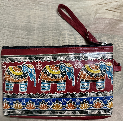 Shantiniketan Leather Big Pouch Purse with card Slots Inside