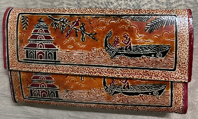 Shantiniketan Leather Ladies Purse/ Clutch with 5 pocket