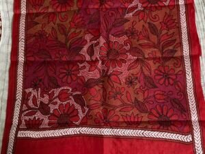 Bangalore Katan Silk Stole(Red , Black)