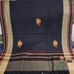 Wollen Shawl  with Embroidery Black