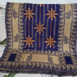 Wollen Shawl all over work Royal Blue