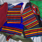 Blouse Round Neck Stripe Border with Sleeves & back