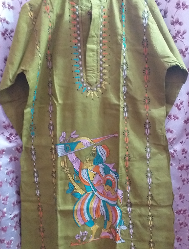 Kantha stitch Punjabi pure cotton Green