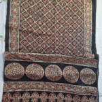 Ajrak Modal silk stole (Red & Black)
