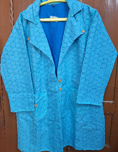 Hacoba Poplyn Ladies Coat Jacket with Sleeves