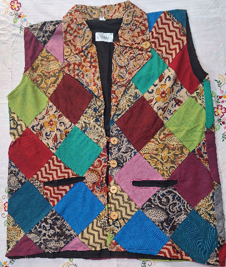 Special Baul kalmkari ladies jacket Sleeve less