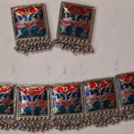 German Sliver necklace set multi color