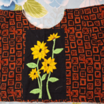 Boat neck Ajrak print with hand embroidery