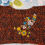 Boat neck Ajrak print with hand embroidery