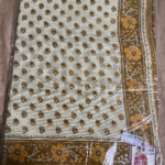 Brown Booti cotton printed saree