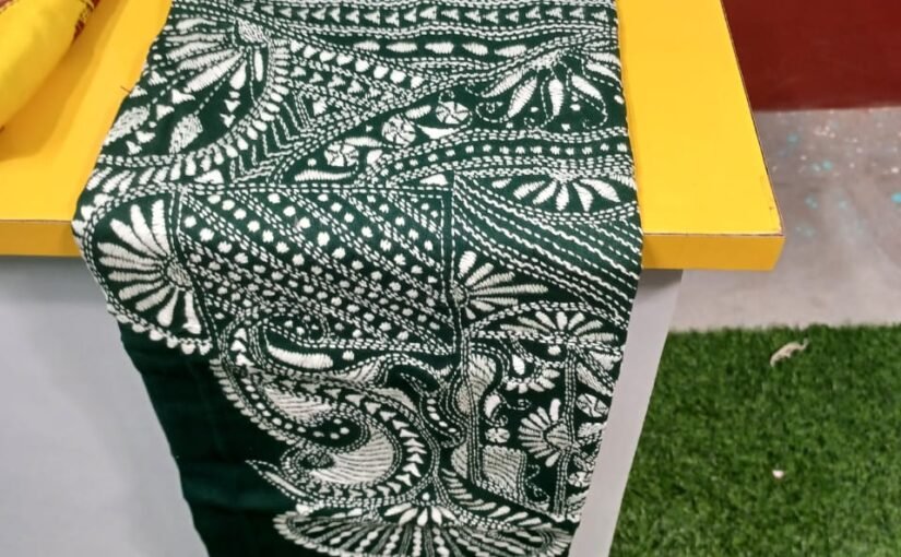 Men’s Punjabi Kantha Stitch Green