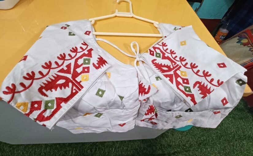 Dhakai Designer Blouse white