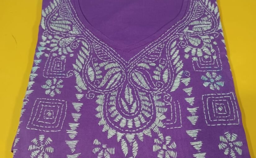 Plain Kantha Stitch Kurti