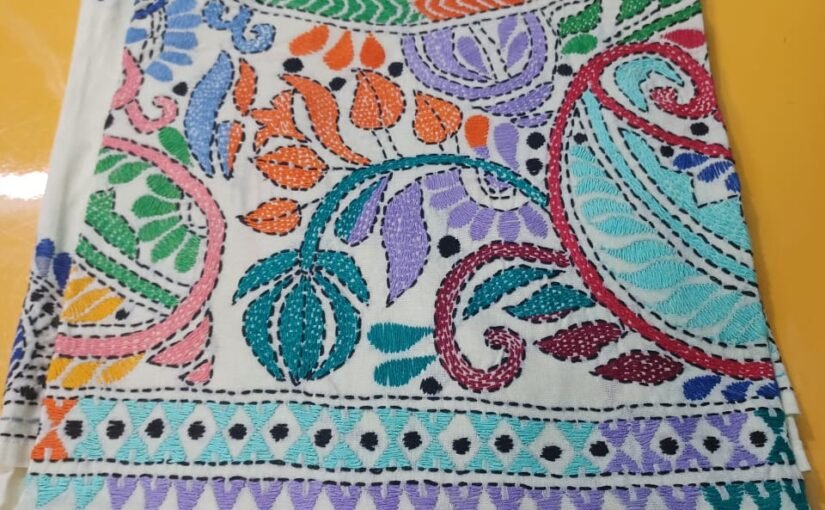 Pocket Kantha Stitch Kurti