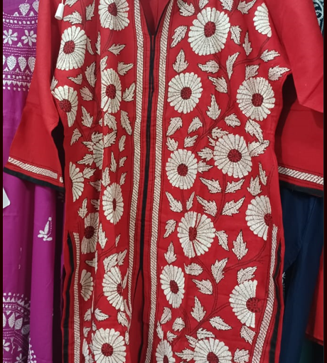 Sherwan Kurti Kantha Stitch