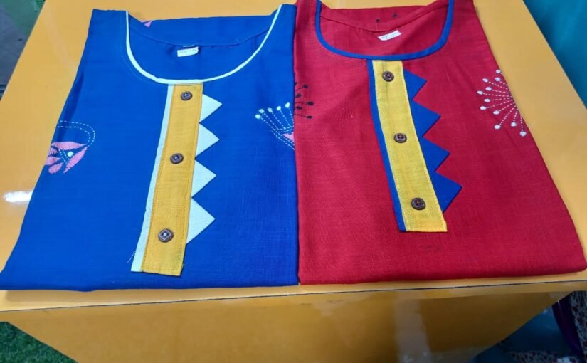 Slab Cotton Kurti Kantha Stitch