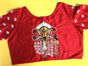 Blouse with Suili Phool Durga Design