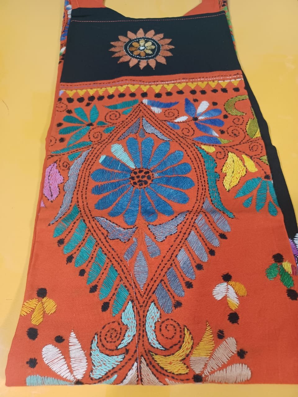 Three Piece Kantha Stitch Kurti Set