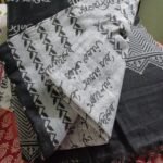 Shantiniketan Script Saree Mixed color