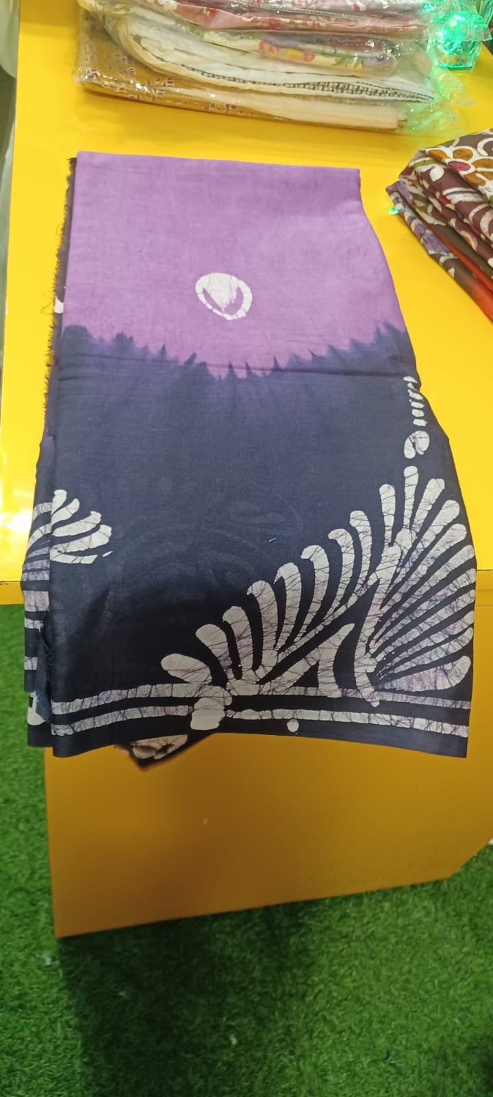 Cotton Hand Batik Saree 61 (H)